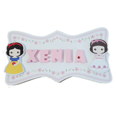 C&F Wooden Pink Flowers Ribbon Name Plate
